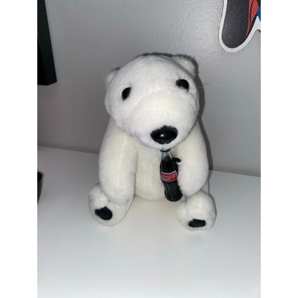 Vintage 1993 Coke Cuddly‎ Plush Polar Bear with Coca-Cola Bottle